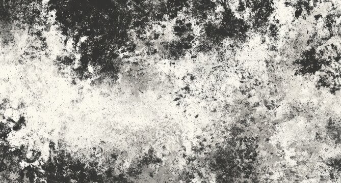 Abstract grunge background with textured black & white splatters