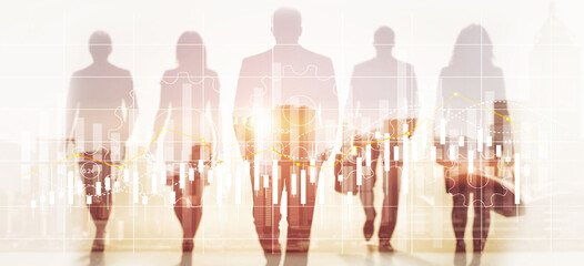 Financial growth indicators dashboard with positive metrics. Gears concept