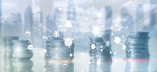 Business structure. Analysis recruitment service. Universal business background for presentation