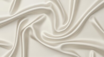 Elegant Draped Beige Silk Fabric Texture with Soft Folds and Smooth Waves