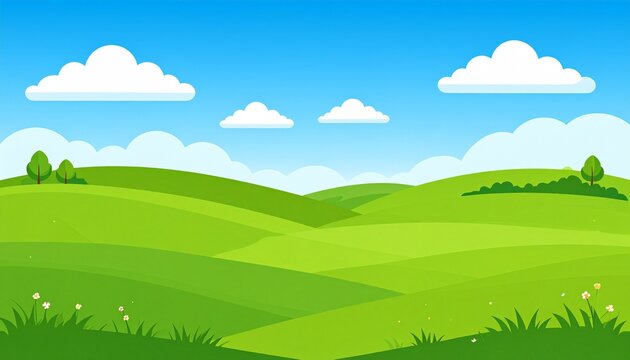 spring landscape background, simple, vector illustration