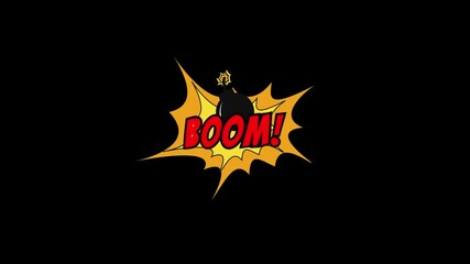 Dynamic cartoon boom animation video element for vibrant graphic design. Dynamic comic explosion animation with boom .  - Powered by Adobe
