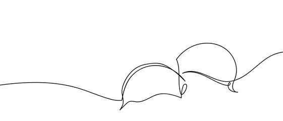 One continuous clove of garlic Minimalist simple linear style. Vector outline illustration Editable stroke.