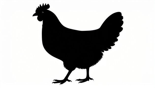 silhouette of a chicken on white 