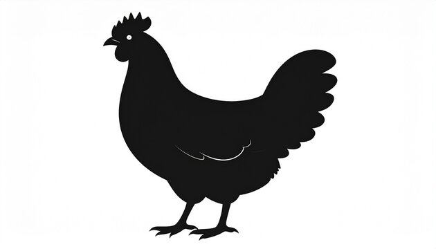 silhouette of a chicken on white 