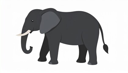 Elephant illustration on White Background