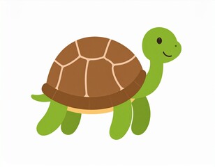 Obraz premium Illustration of Cute Turtle animal on white 