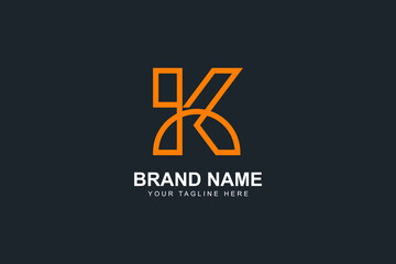 Letter K logo design template. Monogram K logo icon	
