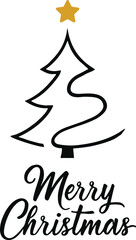 Christmas tree silhouette vector art and illustration.