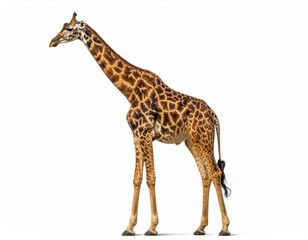Naklejka premium a giraffe isolated on white 