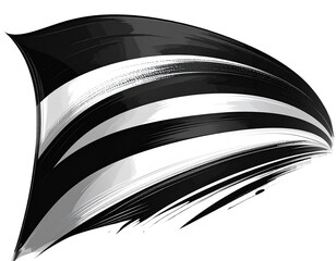  Stylized Abstract Racing Flag with Curved Lines, Artistic Speed Effect, Isolated on Transparent Background