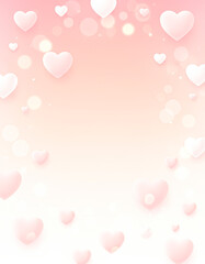 A soft, pastel gradient background with floating hearts, creating a romantic and dreamy atmosphere perfect for love-themed designs.