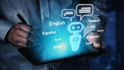 Global communication with multiple languages, digital translation tools, multilingual technology, cross-cultural communication, and virtual language learning environments. Muxer