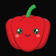 The perspecrward, ftive is a straightforontal view, emphasizing the pepper's full shape.