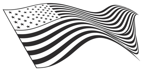 Waving american flag illustration, a symbol of patriotism and national pride