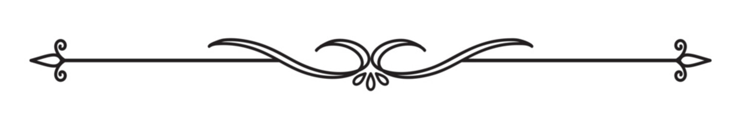 Vintage decorative line. text divider. Line border. Line separator, Border, Vintage divider, Underline element. Vector illustration