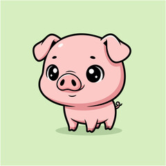 Adorable Piggy Delight A Charming Cartoon Pig Illustration