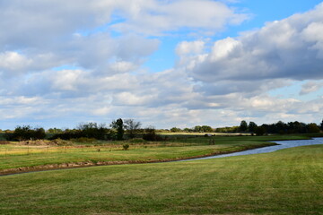 Naklejka premium Lake in a Field