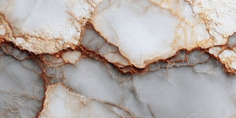 White and gold marble with brown veining. Stone texture background