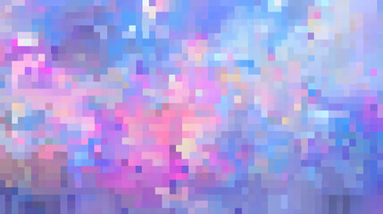 Vibrant Pixel Mosaic: Abstract Color Burst in Purple Pink Blue Tones
