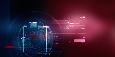 2d illustration Abstract futuristic electronic circuit technology background