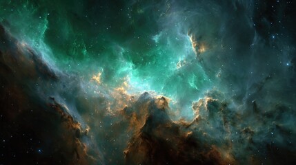 Fototapeta premium Cosmic cloudscape vibrant nebulae in the vastness of space
