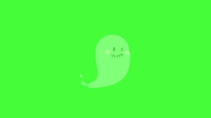 Animated cartoon ghost. Animated ghost blob character moving . 