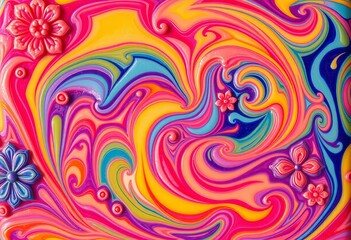Fototapeta premium Intricate floral design, swirls of vibrant color, artisan soap, floral soap, pretty soap