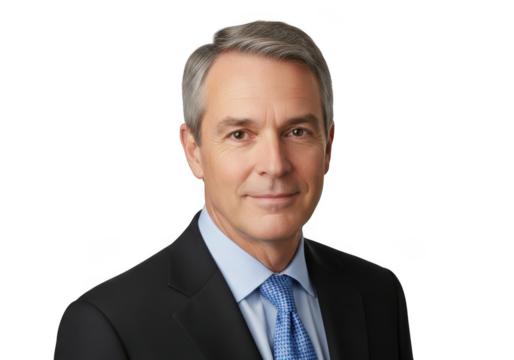 Portrait of a professional businessman isolated on transparent background