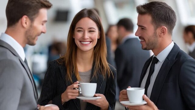 Coffee Break Conversation: Capturing the essence of professional connection and lighthearted camaraderie during a well-deserved coffee break.