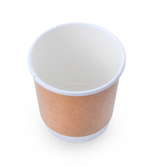 paper cup isolated on white background.