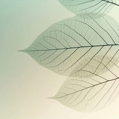 Obraz premium Minimal Sage Leaf Vein Texture on Soft Gradient Background for Modern Nature Design