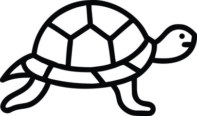 Cartoon vector illustration of a cute reptile tortoise with a shell