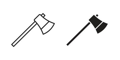 Axe icon in simple flat trend modern graphic design abstract logotype element