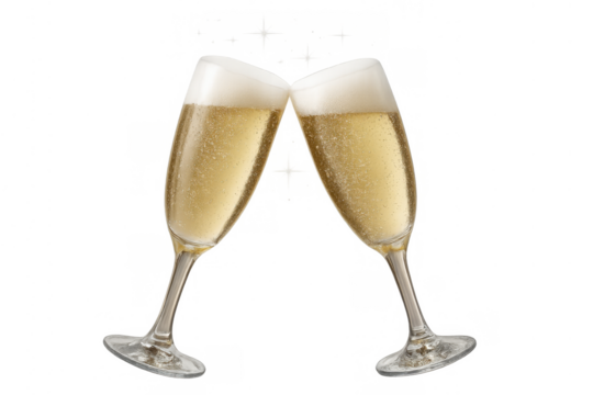 Celebrating a special occasion with two champagne flutes clinking together, making a toast for success and happiness - Powered by Adobe