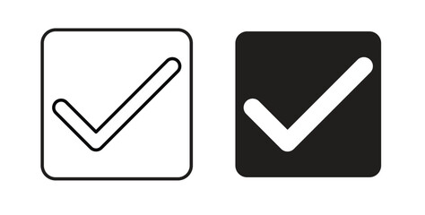 Check mark icon in simple flat trend modern graphic design abstract logotype element