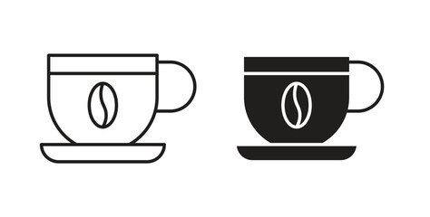 Coffee icon in simple flat trend modern graphic design abstract logotype element