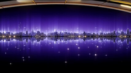 Quantum Energy Bridge — Futuristic Golden and Violet Light Waves Reflecting Over a Cityscape, AI-Generated 4K Motion Background
 - Powered by Adobe