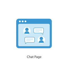 Vector illustration of chat page icon concept of online communication, social media, and digital interaction for connecting with people