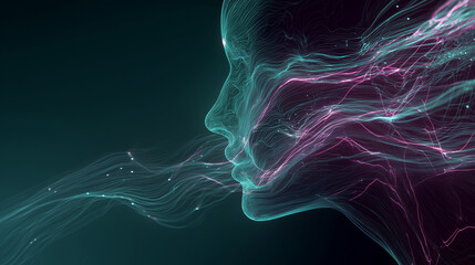 Mindful Expression: A conceptual image embodies inner thoughts and emotions through a graceful side profile.