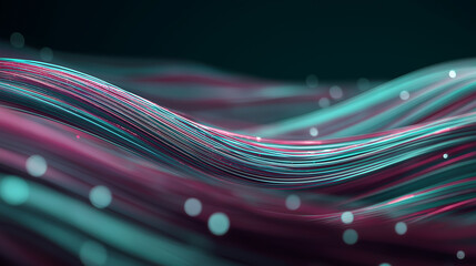 Abstract Wave of Light: A mesmerizing wave of vibrant light, composed of flowing lines and dynamic particles, weaves across a dark background, embodying the essence of energy and movement.