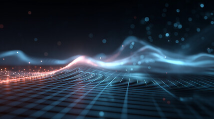 Digital Data Flow: An artistic depiction of digital data streams, highlighting the dynamic movement of information, creating a sense of connectivity and technology.