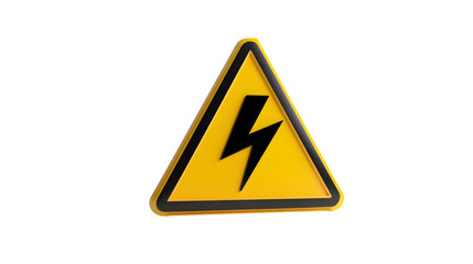 electricity hazard sign, yellow triangle with black lightning bolt