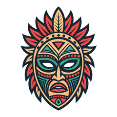 Mask Shape With Tribal Details Bold Vec Creative Visual Suitable for Design