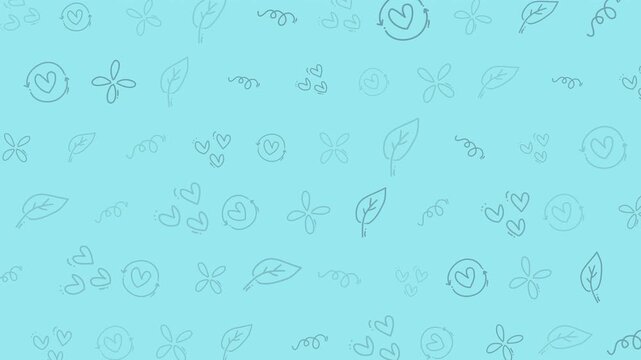 nature hearts leaves recycle seamless pattern suitable for eco-friendly designs, romantic backgrounds, sustainable branding, and gentle digital aesthetics