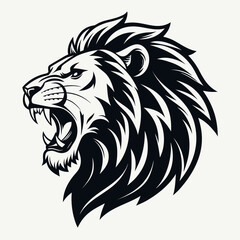 Depicting Minimal Roaring Lion Face Bold Streetwear Dynamic Creative Visual