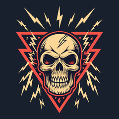 Fototapeta premium Featuring Skull With Lightning Bolts Bold Rock Stunning Creative Visual