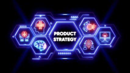 Product Strategy Concept with AI and Technology Icons business marketing