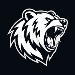 Featuring Stylized Roaring Bear Head Bold Vibrant Premium Digital Asset
