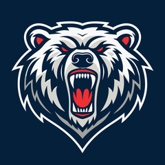 Showcasing Stylized Roaring Bear Head Bold Beautiful Premium Digital Asset
